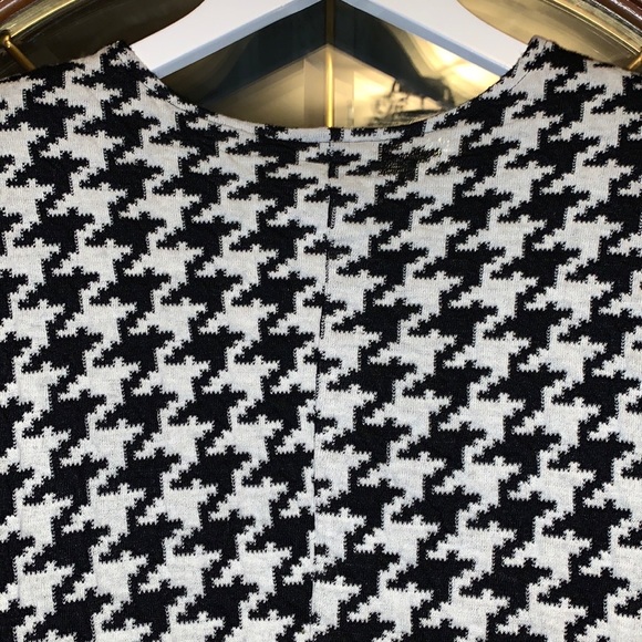 Vintage Morgin Black & White Houndstooth Print Button Front Blazer Dress Coat - Picture 14 of 16